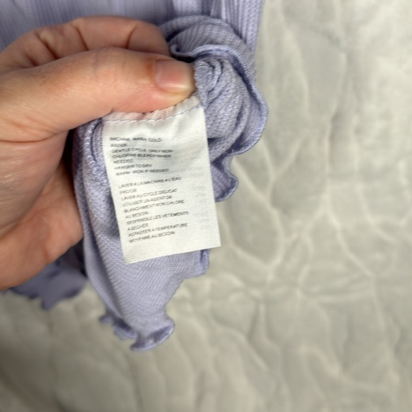 Elodie Waffle Knit Lettuce Hem Short Sleeve Dress - Picture 6 of 7